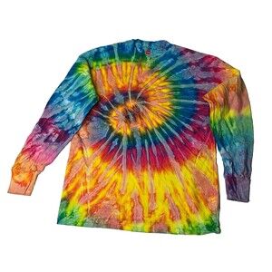 Multi-Color Tie Dye T-Shirts Kids M Cotton Colortone